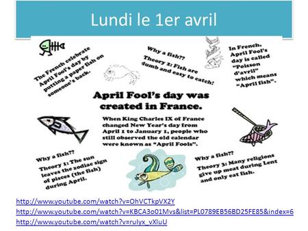 Lundi le 1er avril