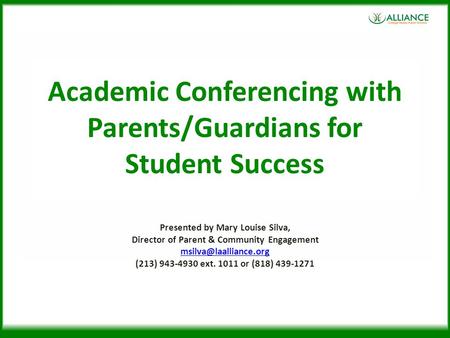 Academic Conferencing with Parents/Guardians for Student Success