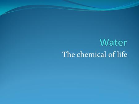 The chemical of life. Acids Sour taste, leaves burning sensation Increase hydrogen ions (H+) in solution.