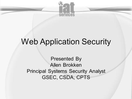 Web Application Security