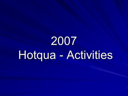 2007 Hotqua - Activities. Hotqua Aktivitäten 2007 www.hotqua.de 2 Online - courses Quality Management ISO 9001 Online - courses Quality Representative.