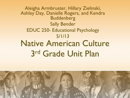 Native American Culture 3rd Grade Unit Plan