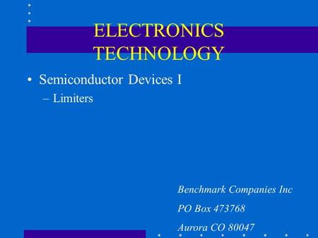 ELECTRONICS TECHNOLOGY