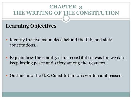 CHAPTER 3 THE WRITING OF THE CONSTITUTION