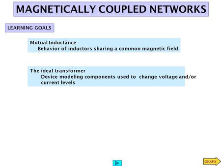 MAGNETICALLY COUPLED NETWORKS