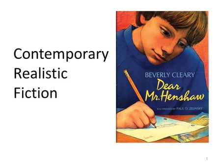 Contemporary Realistic Fiction