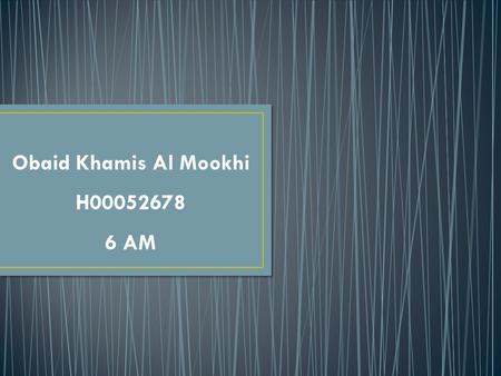 Obaid Khamis Al Mookhi H00052678 6 AM. The producer prepare and then supervise the making of a film before presenting the product to a financing entity.