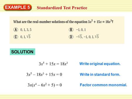 Standardized Test Practice