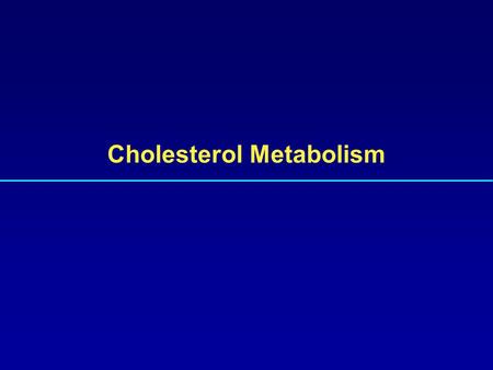 Cholesterol Metabolism