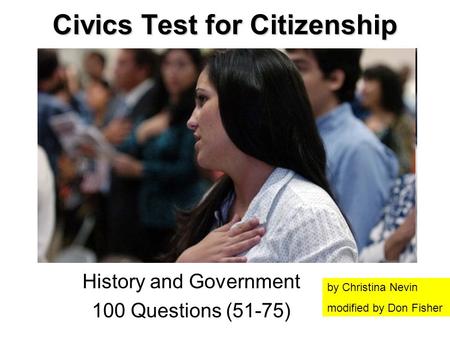 Civics Test for Citizenship