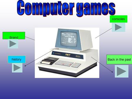 Brand history consoles Back in the past Info: Version of pong was produced In 1974 it became the fastest selling Game in America. Other games like Frogger.