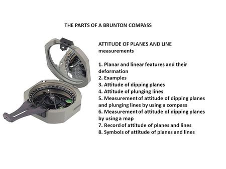 THE PARTS OF A BRUNTON COMPASS