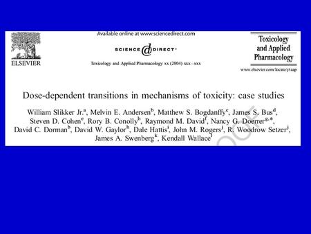 Overall Objectives Demonstrate the existence of new modalities of toxic tissue injury with increasing dose using a series of representative case examples.