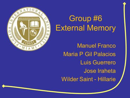 Group #6 External Memory Manuel Franco Maria P Gil Palacios Luis Guerrero Jose Iraheta Wilder Saint - Hillarie.