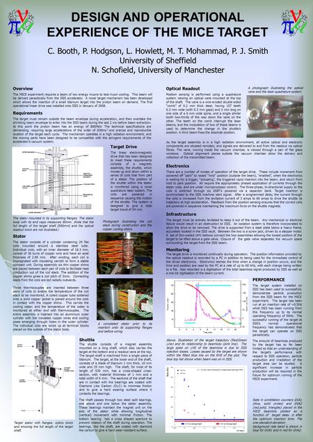 DESIGN AND OPERATIONAL EXPERIENCE OF THE MICE TARGET Target Drive The linear electromagnetic drive that has been designed to meet these requirements consists.