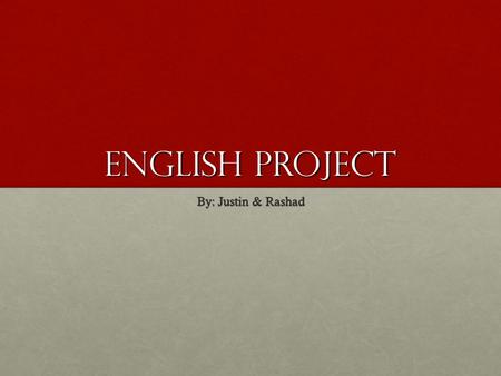 English Project By: Justin & Rashad. The People Could Fly The People Could Fly, is a fantasy tale of the slaves who possessed the ancient magic words.