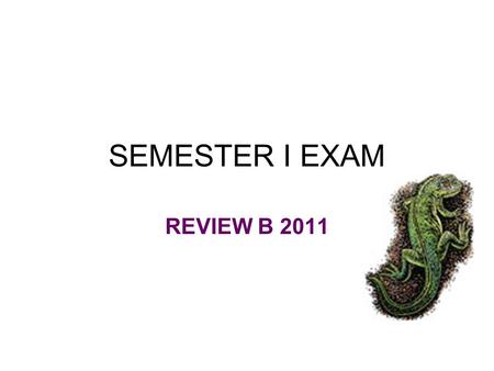 SEMESTER I EXAM REVIEW B 2011. A=abiota B=biota Tree Rock Water Air Bird human B A A A (nonliving) B B (living)