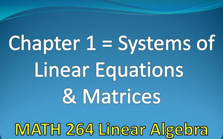 Introduction Information in science, business, and mathematics is often organized into rows and columns to form rectangular arrays called “matrices” (plural.