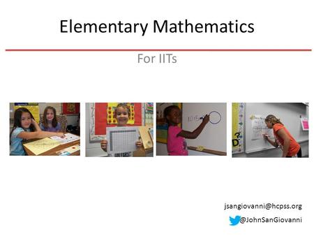 Elementary Mathematics