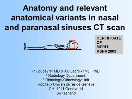 CERTIFICATE OF MERIT RSNA 2003 P. Loubeyre1 MD & J.S Lacroix2 MD, PhD