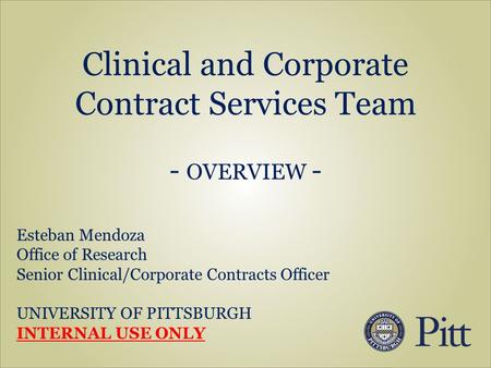 Clinical and Corporate Contract Services Team