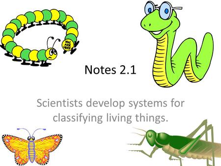 Scientists develop systems for classifying living things.