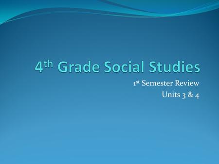 1 st Semester Review Units 3 & 4. Colonial North Carolina.