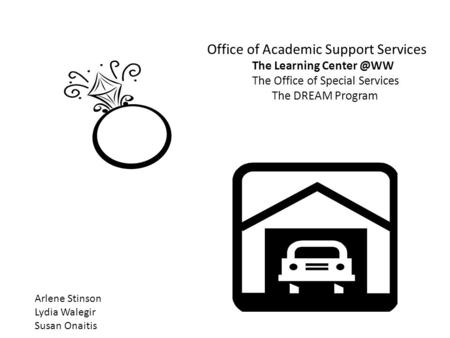 Office of Academic Support Services The Learning The Office of Special Services The DREAM Program Arlene Stinson Lydia Walegir Susan Onaitis.