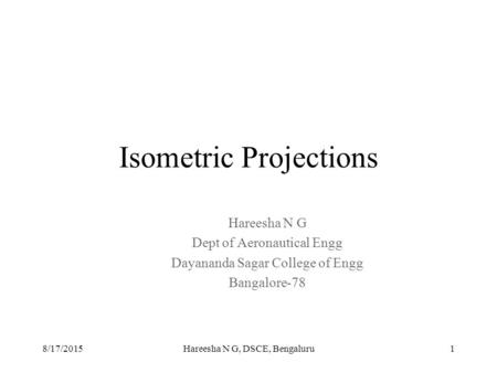 Isometric Projections