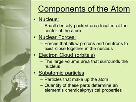 Components of the Atom Nucleus: Nuclear Forces: