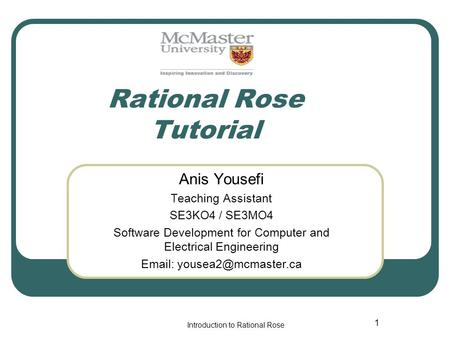 Rational Rose Tutorial