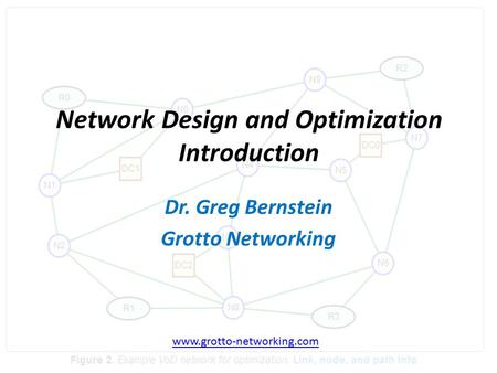 Network Design and Optimization Introduction Dr. Greg Bernstein Grotto Networking www.grotto-networking.com.