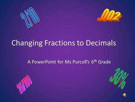 Changing Fractions to Decimals