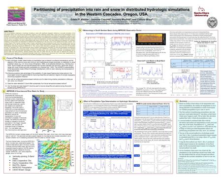 In many hydrologic models, determination of precipitation type is indexed to surface air temperature, and the selection of the maximum snow and minimum.