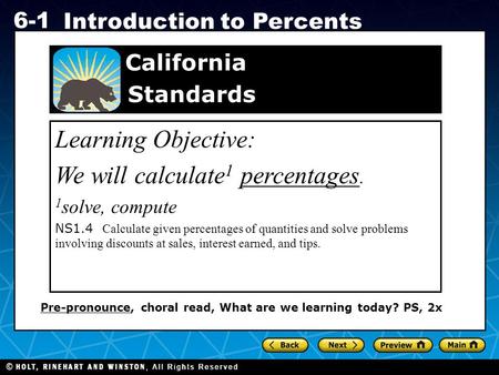 We will calculate1 percentages.