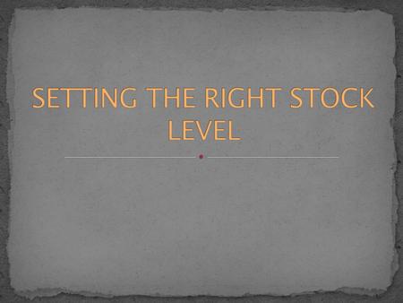 Order patterns with safety stock Successful calculation of review level When to expedite The effect of supply lead times Co-ordinating supply with target.