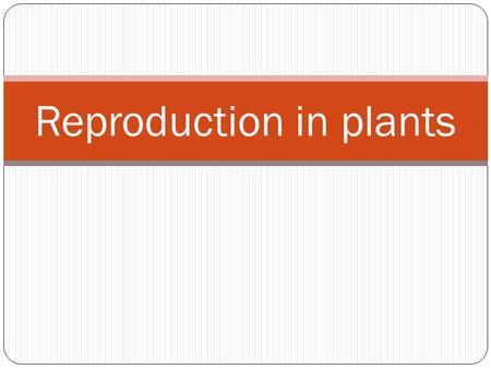 Reproduction in plants. What is reproduction? Reproduction is the process by which organisms produce more of their own kind.