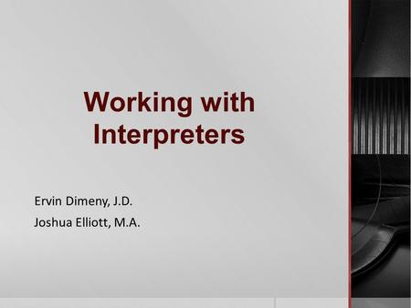 Working with Interpreters