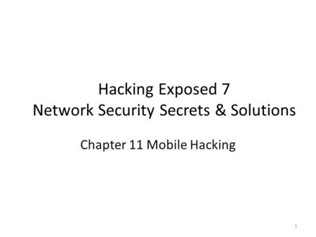 Hacking Exposed 7 Network Security Secrets & Solutions