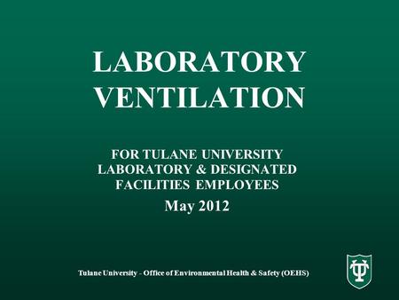 LABORATORY VENTILATION