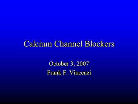 Calcium Channel Blockers