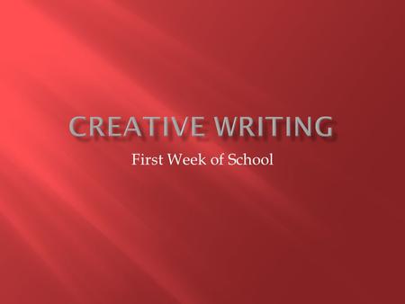 First Week of School.  Objective- Learn information about the class, teacher and other students.  Warm-up- Note Card  Power Point Introduction  First.