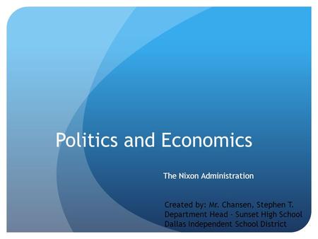 Politics and Economics