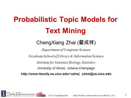 Probabilistic Topic Models for Text Mining