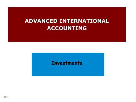 ADVANCED INTERNATIONAL ACCOUNTING