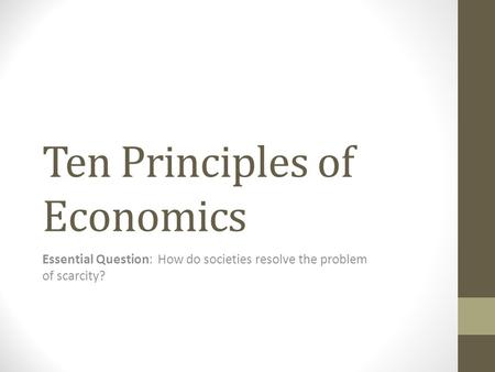 Ten Principles of Economics