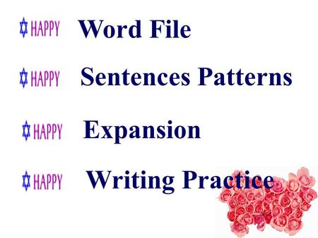 Word File Sentences Patterns Expansion Writing Practice.