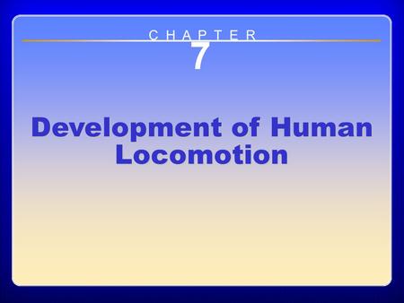 Development of Human Locomotion