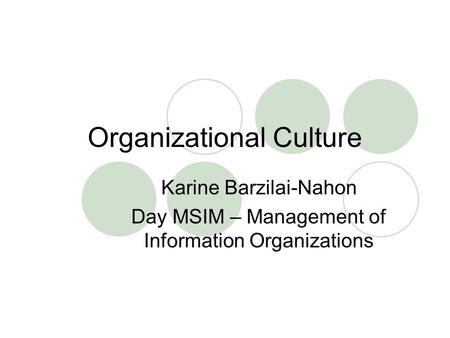 Organizational Culture