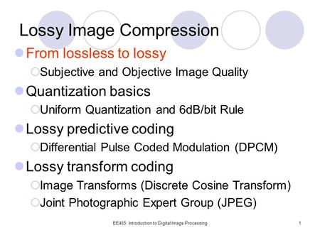 Lossy Image Compression